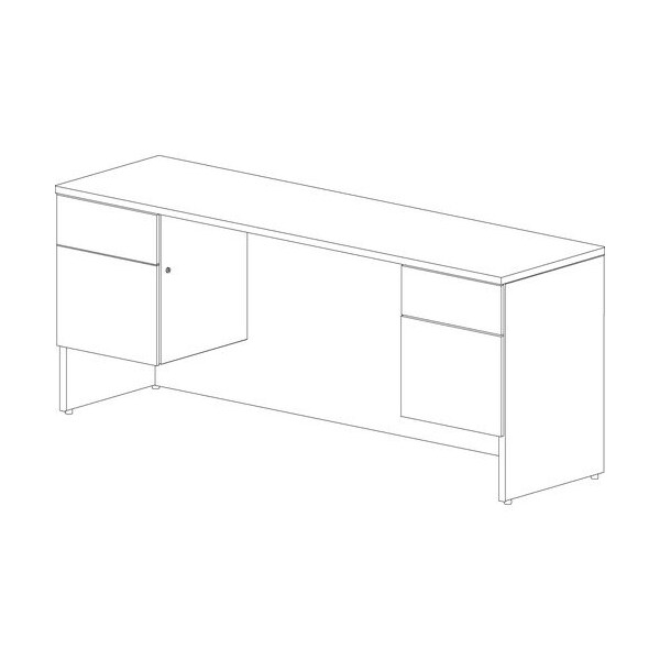 Groupe Lacasse Credenza, Double Ped, Linear Pull, B/F, 72inx20inx29in, Sahara LAS4NF2072FR - main